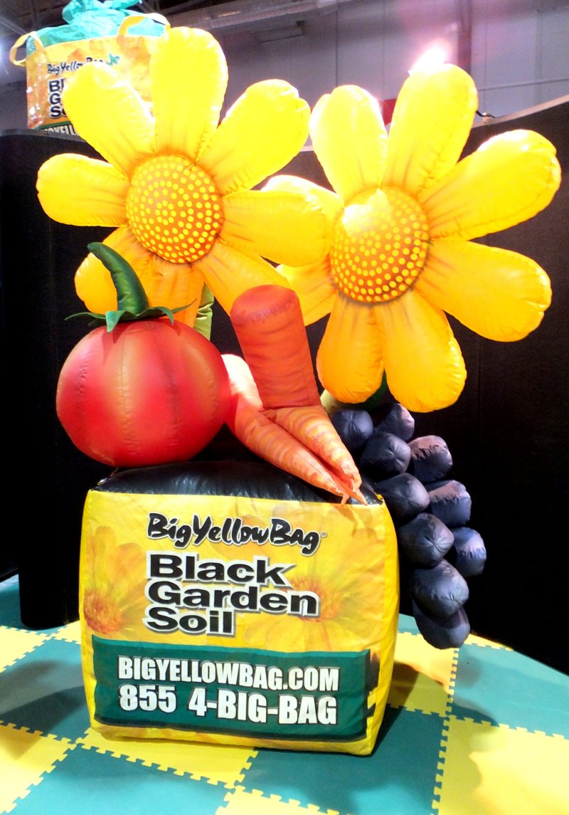 Big Yellow Bag of Black Garden Soil at Lifestyle Home Show photo by I