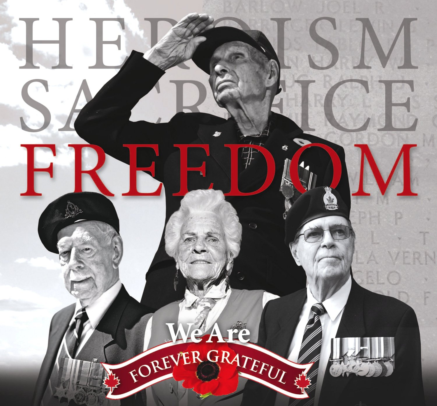 Heroism, Sacrifice, Freedom - We Are Forever Grateful image from Chartwell Remembrance Day Flyer 12Oct11