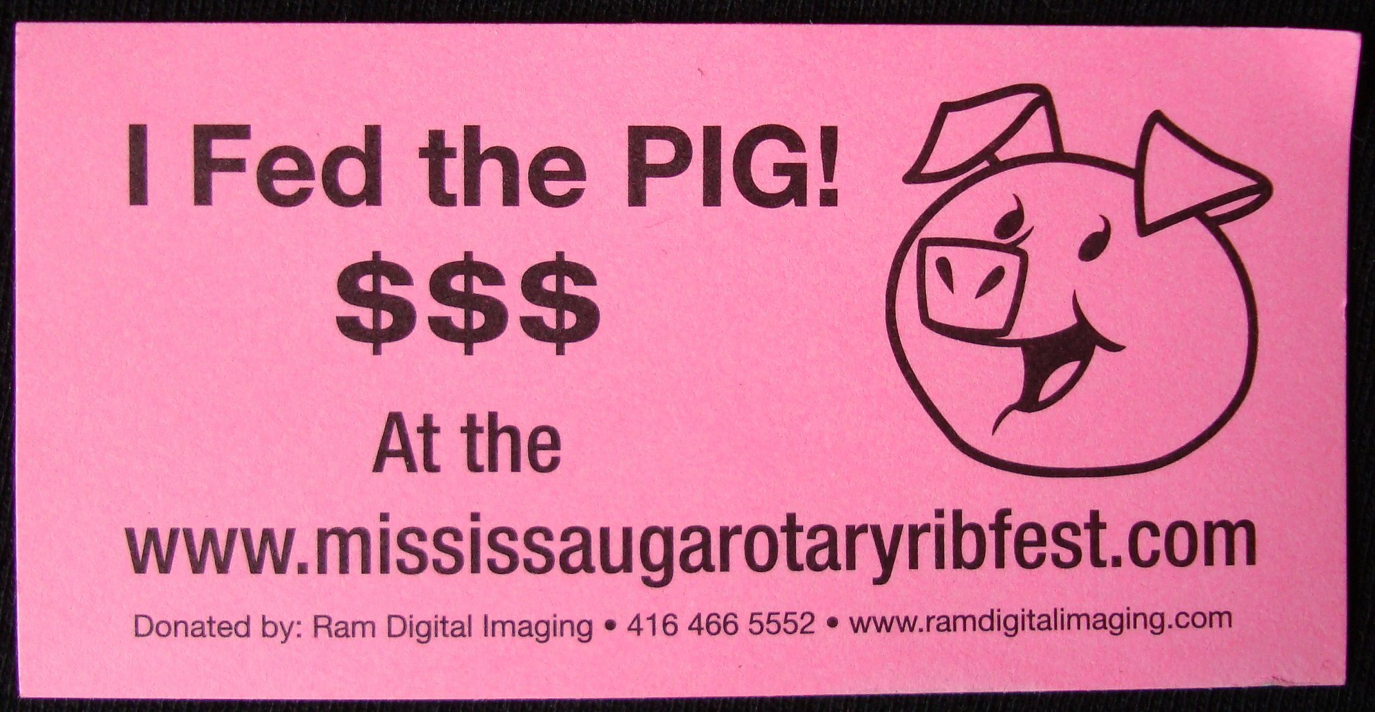 Mississauga Rotary Ribfest I Fed the Pig photo by I Lee 19Jul10