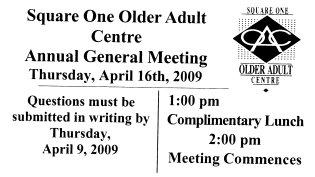 Older Adult Centre Annual General Meeting 2009