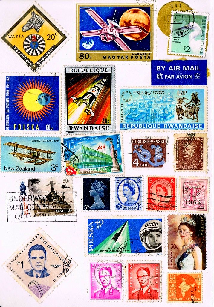 Stamp Collection Google image from 203516358_bc6cabb3e2_b.jpg https://www.flickr.com/photos/savvysmilinginlove/6203516358/