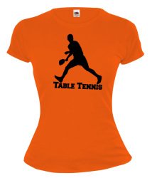 T-Shirt Womens Yellow 'Table Tennis 110% FULL TIME' Sports