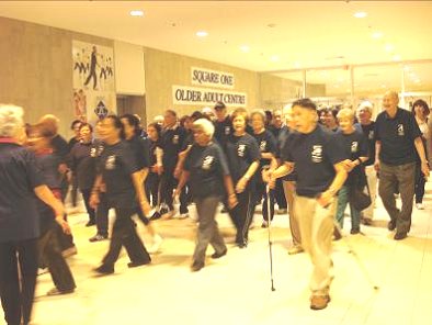 Group of mall walkers
