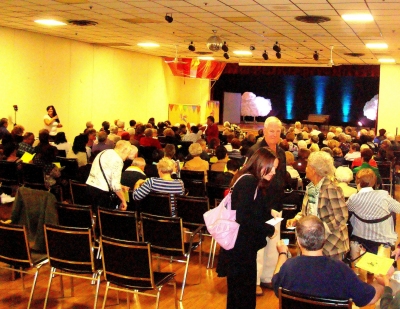 Audience arriving to see Around the World in 37 songs musical production 30 September 2011