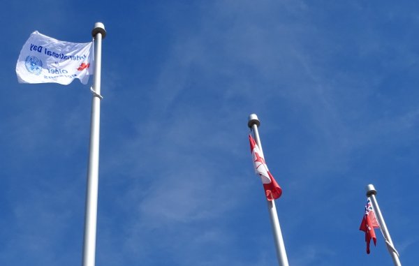 3 flags photo by I Lee at Meadowvale CC, 2 October 2017