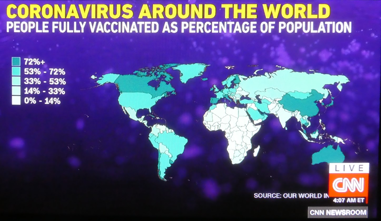 Coronavirus Around the World: People Fully Vaccinated as Percentage of Population Google image from CNN, Nov 30, 2021