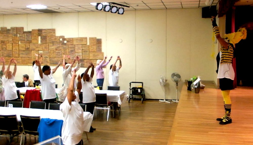 Kai Marks leading Fit-a-Thon Workout at Square One Older Adult Centre, Photo by I Lee, 18 Oct 2013