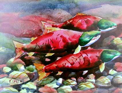 Kathleen Lynch: Artist: Salmon Run image from http://www.artists.ca/gallery/lynch.html