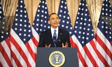 President Barack Obama Middle East and North Africa Speech 19 May 2011 US president Barack Obama delivers his address on Middle East and US policy in the region, at the State Department in Washington DC. Photograph Credits: Michael Reynolds/EPA Image from http://www.guardian.co.uk/world/2011/may/19/barack-obama-speech-middle-east