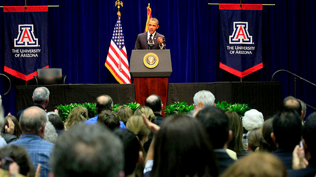 President Barack Obama speaks at Arizona University Google image from https://news.azpm.org/s/5358-obama-we-can-be-better/