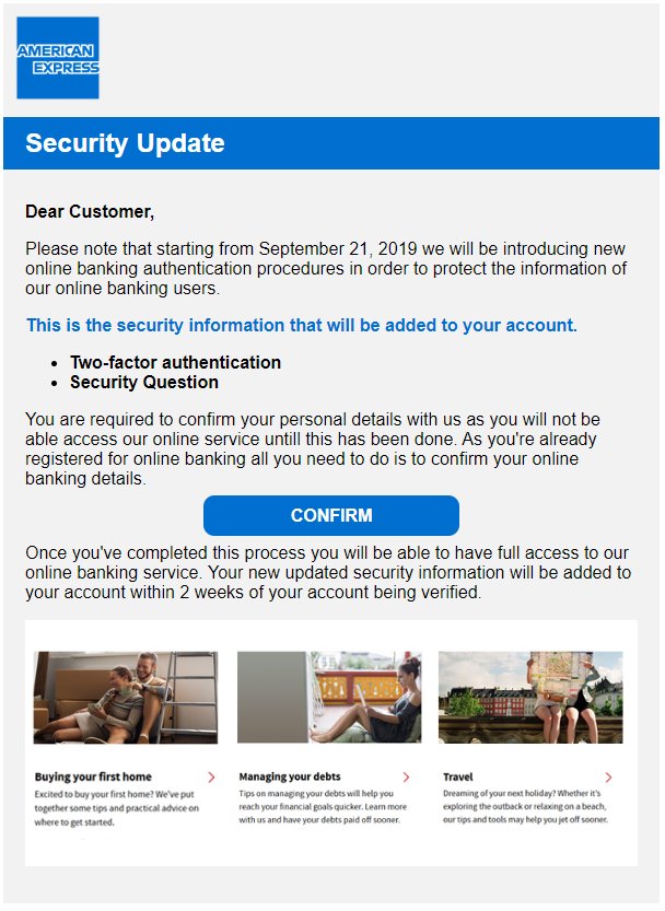 American Express Phishing Scam email received from saksidyydtdr01937@presenceamail.com Sat 2019-09-21 7:31pm