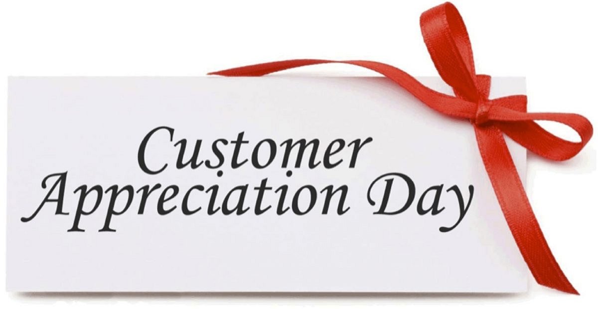 Customer Appreciation Day Google image from https://rendlakegolfresort.com/index.php/2017/07/19/customer-appreciation-days/