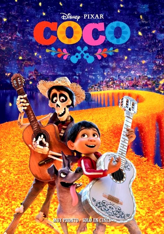 Coco (2017) Movie Poster Google image from https://www.pinterest.ca/pin/505951339380444520