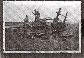 Excavator machine hit by bomb 1940, not tanks