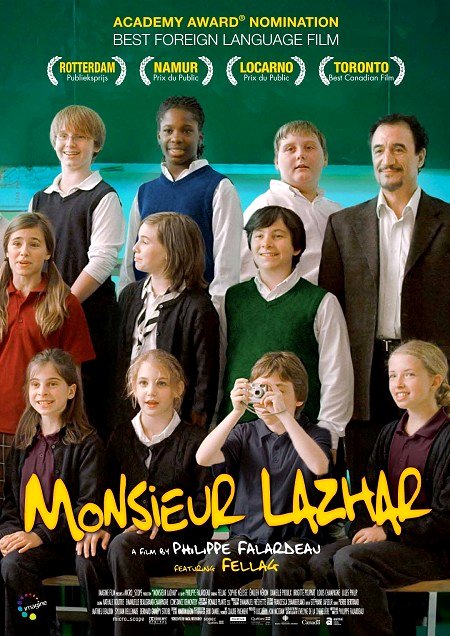 Monsieur Lazhar (Belgium 2011) Movie Poster Google image from http://1.bp.blogspot.com/-u0HtfjIw6ds/T8OWeaYypEI/AAAAAAAACUw/yR3x1LatKTc/s640/poster.jpg