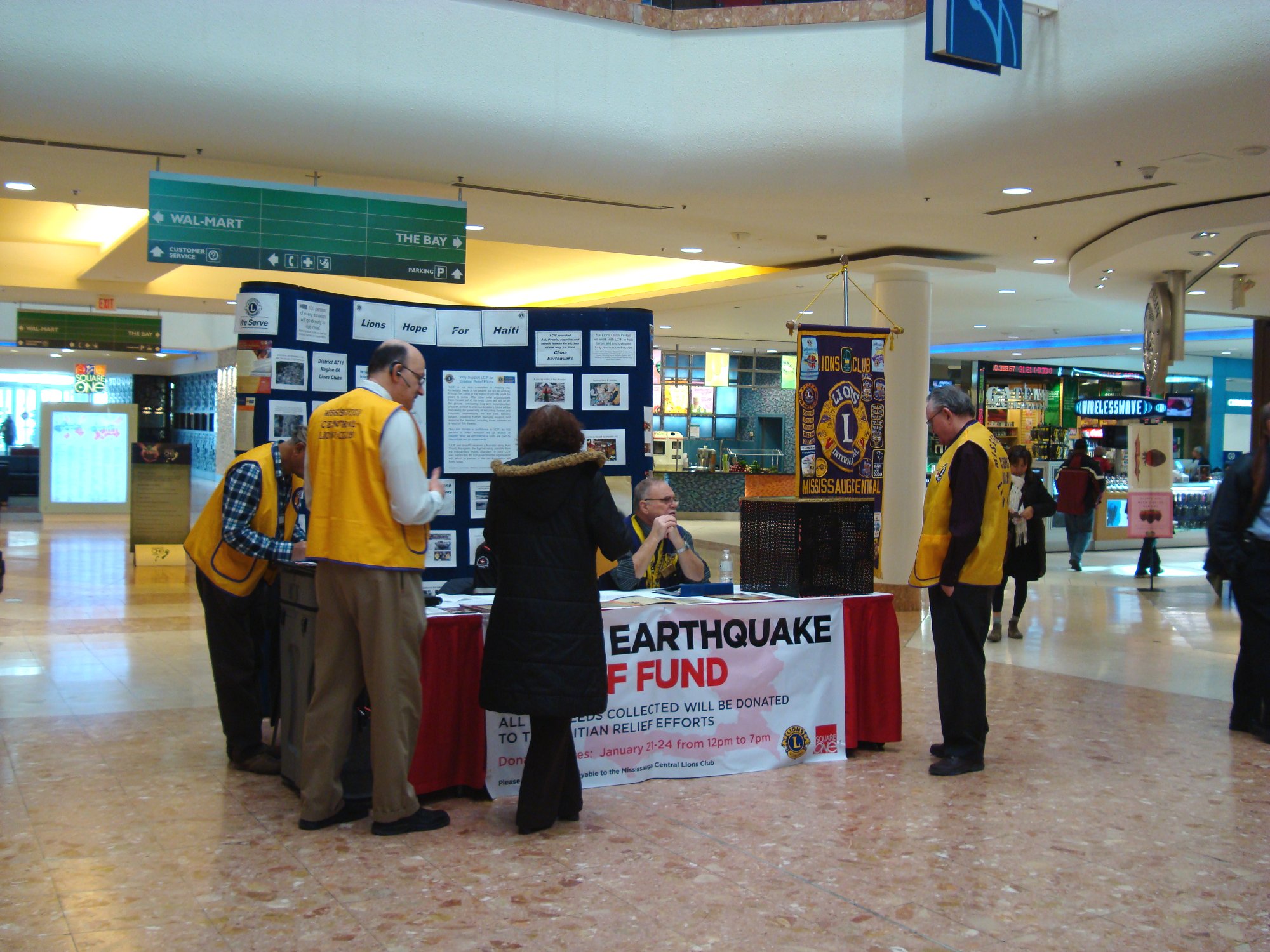 Lions Haiti Relief1 - 22Jan2010.jpg Square One Shopping Centre Lower Level Booth