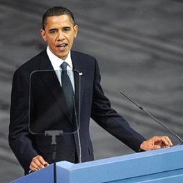 Photo from AFP: U.S. President Barack Obama delivers a speech after receiving the Nobel Peace Prize during a ceremony at the Oslo City Hall in Oslo, 10 Dec 2009