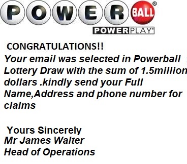 Powerball Lottery Scam image from ANJAD email Nov. 12, 2019
