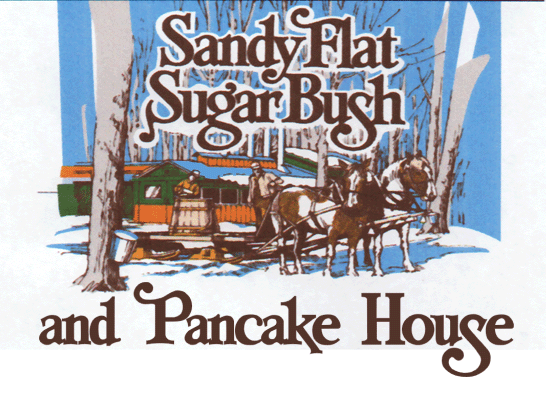 Sandy Flat Sugar Bush and Pancake House Google image from http://www.sandyflatsugarbush.com/images/S_F_S_B_logo.gif
