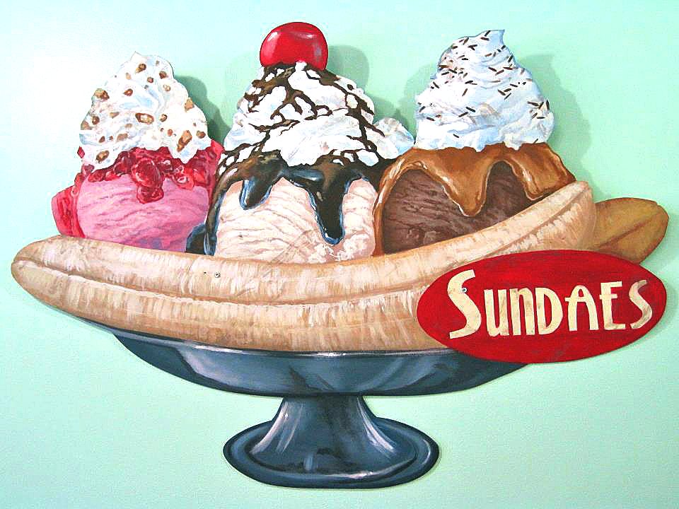 Ice Cream Sundae Banana Split Google image from http://utahmuralartist.com/wp-content/uploads/2012/06/x-Banana-Split1.jpg