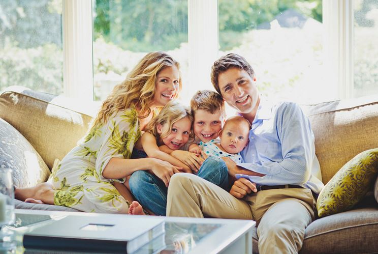 Prime Minister Justin Trudeau and Family, photo source: http://www.chatelaine.com/living/exclusive-photos-of-the-trudeaus-at-home/