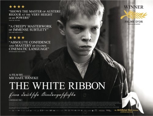 The White Ribbon (Germany 2009) Movie Poster Google image from http://i2.listal.com/image/1120664/600full-the-white-ribbon-poster.jpg